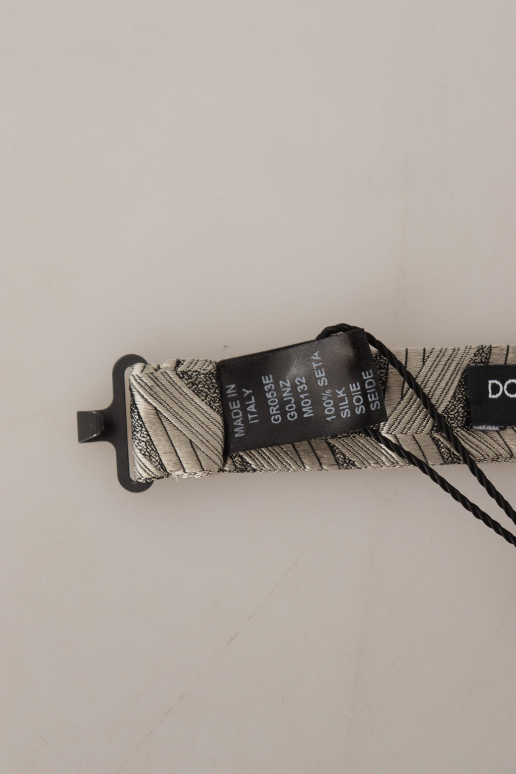 Dolce & Gabbana Graue 100% Seide Verstellbare Hals Papillon Fliege
