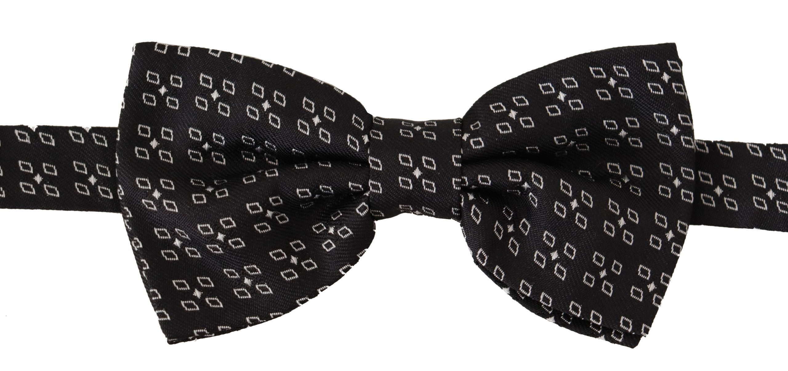 Dolce & Gabbana Schwarz-Weiß gepunktet 100% Seide Hals Papillon Krawatte