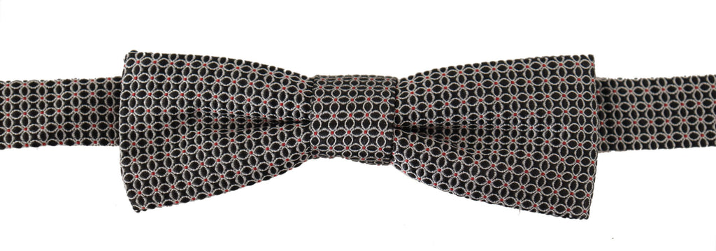 Dolce & Gabbana Schwarz Weiß Blumenmuster Seidenhalskrawatte Papillon