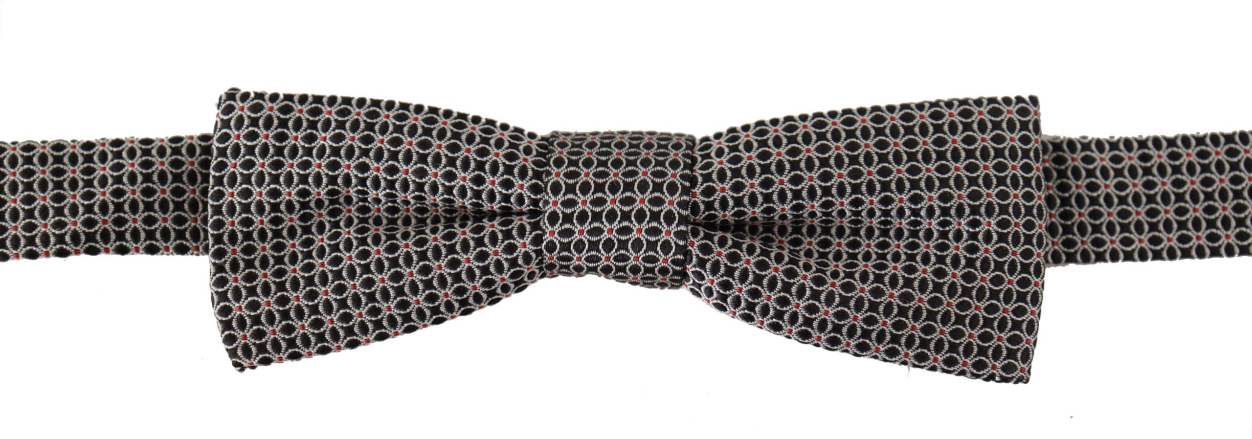 Dolce & Gabbana Schwarz Weiß Blumenmuster Seidenhalskrawatte Papillon