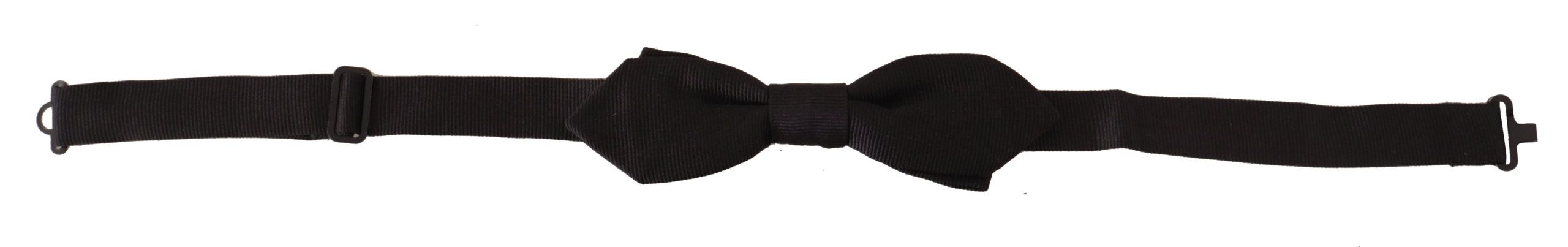 Dolce & Gabbana Schwarze solide 100% Seide Einstellbare Hals Papillon Krawatte