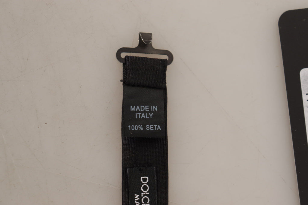 Dolce & Gabbana Schwarze 100 % Seiden-Schleife mit verstellbarem Kragen