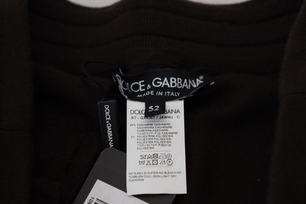 Dolce & Gabbana Braune Kaschmirhosen Hosenboden Kordelzughosen