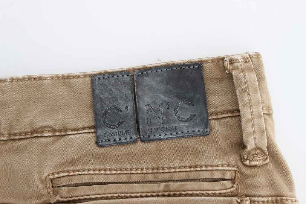 Costume National Beige Geradbeinige Denim-Hose Stretch-Jeans