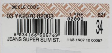 Acht Graue Baumwoll-Stretch Slim Fit Jeans