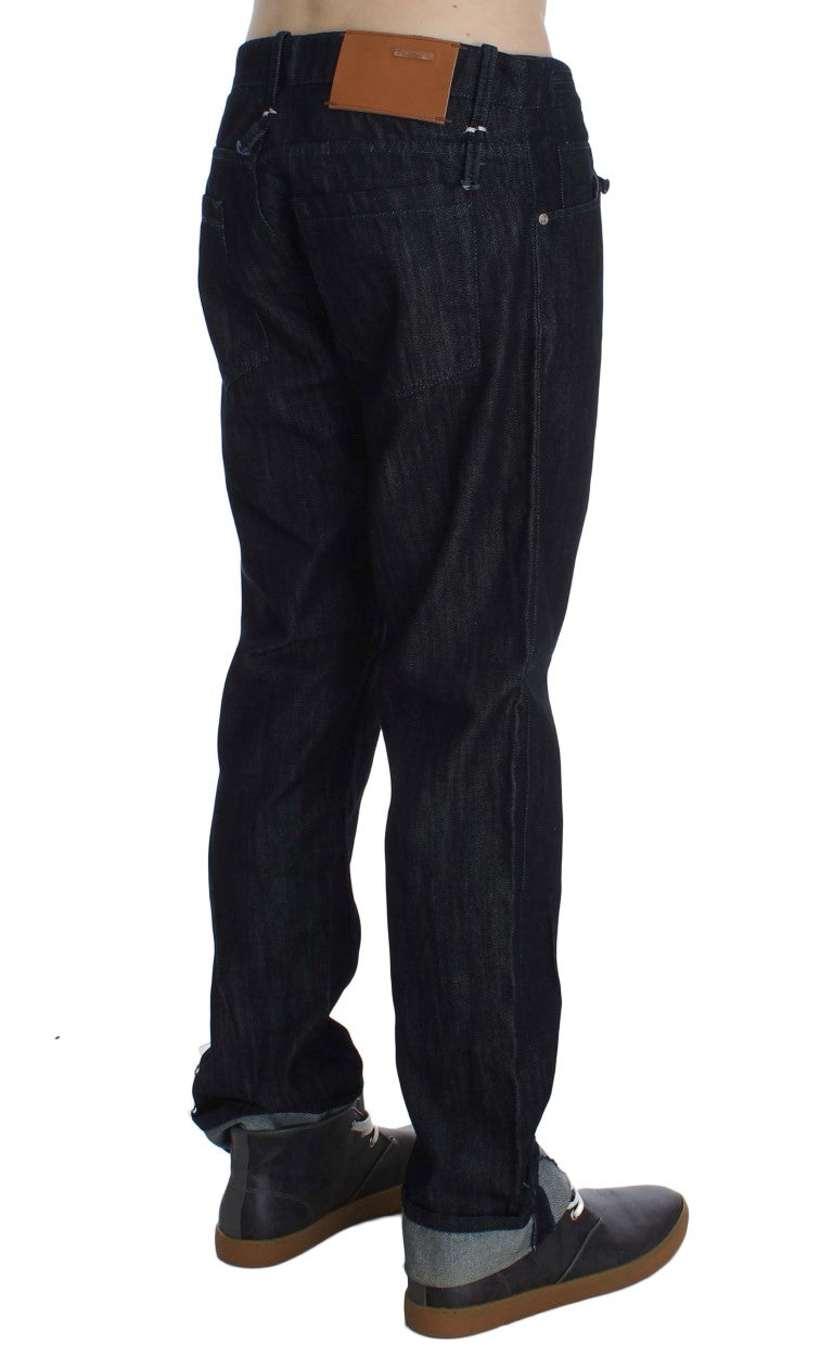 Acht Blaue Baumwolle Regular Straight Fit Jeans