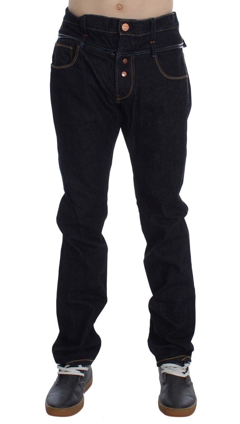 Acht Blaue Baumwolle Regular Straight Fit Jeans