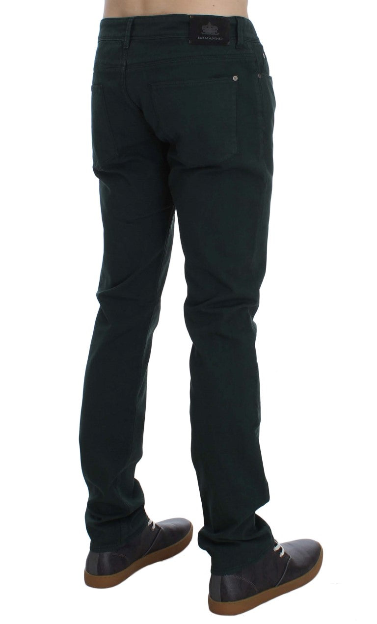 Ermanno Scervino Grüne Baumwoll-Denim Stretch Straight Fit Jeans