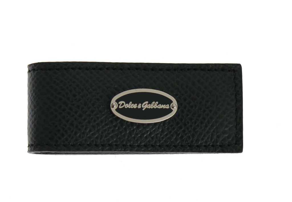 Dolce & Gabbana Magnet-Geldklammer aus grünem Leder