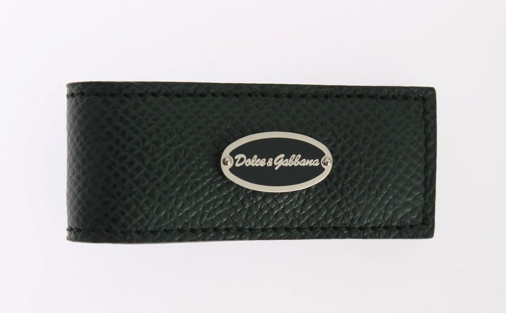 Dolce & Gabbana Magnet-Geldklammer aus grünem Leder
