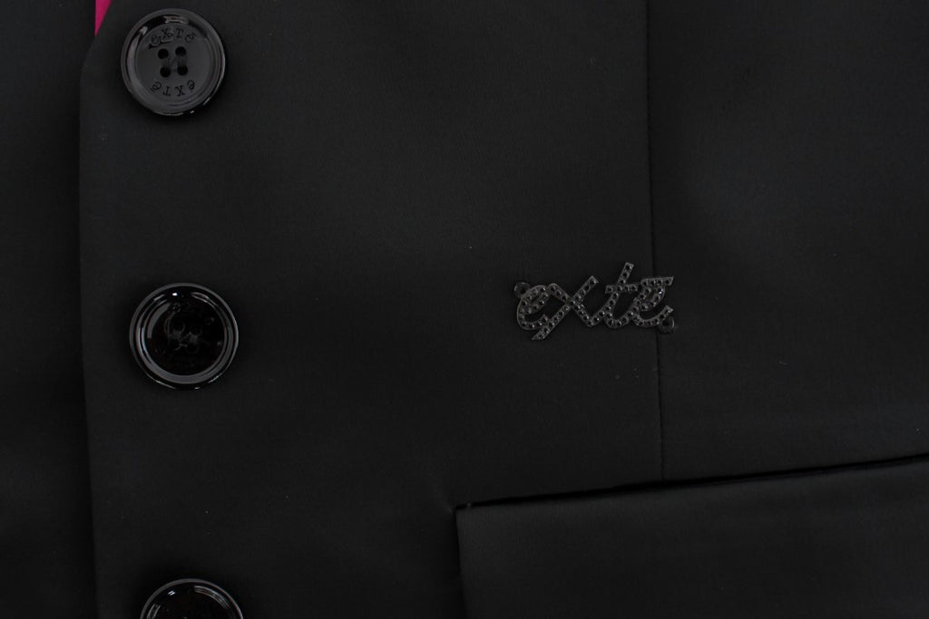 Exte Schwarz Rosa Zweiteiliger Anzug Rock &amp