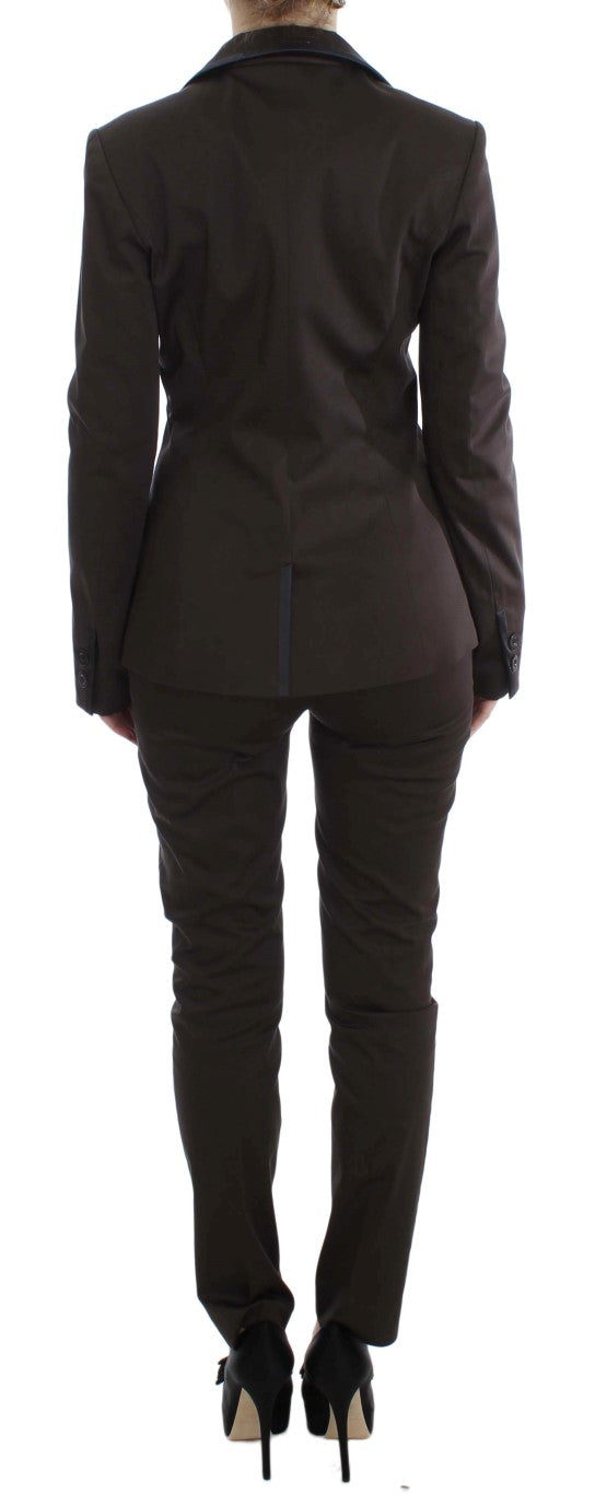 Exte Brauner Stretch-Anzug mit zwei Knöpfen