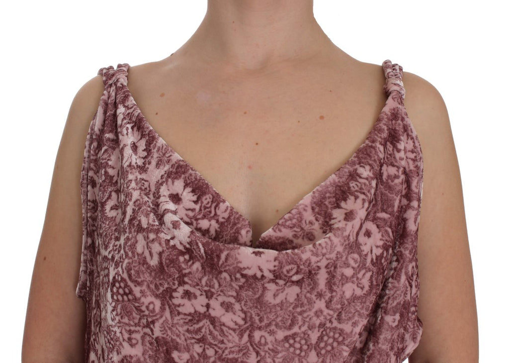 Exte Rosa Viskose-Seidenbluse mit Blumendruck Top