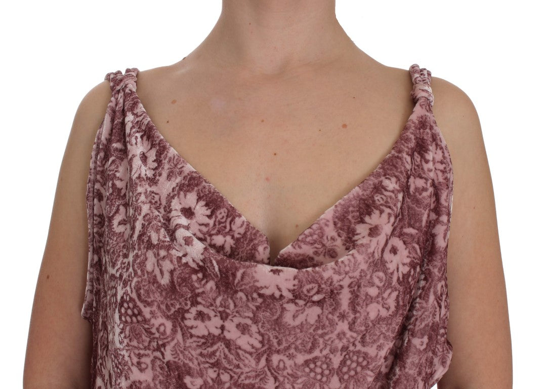 Exte Rosa Viskose-Seidenbluse mit Blumendruck Top