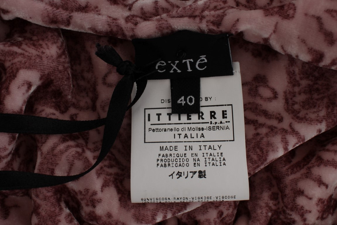 Exte Rosa Viskose-Seidenbluse mit Blumendruck Top