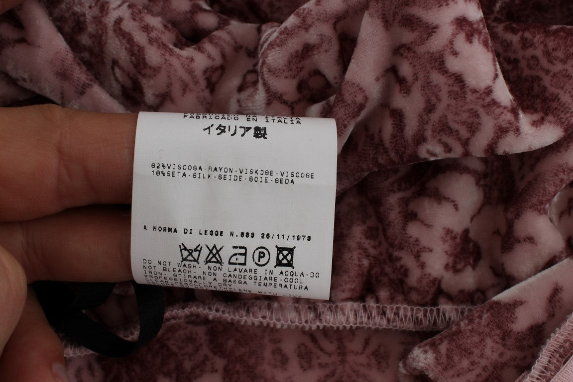 Exte Rosa Viskose-Seidenbluse mit Blumendruck Top