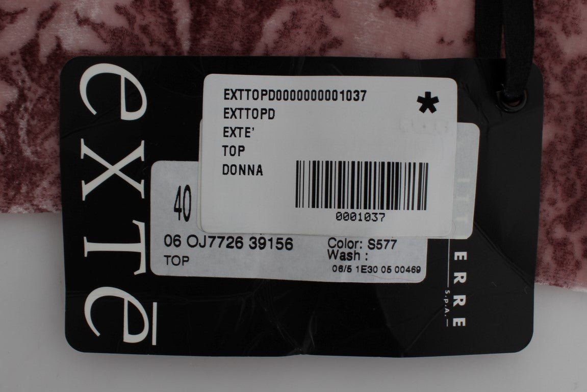 Exte Rosa Viskose-Seidenbluse mit Blumendruck Top