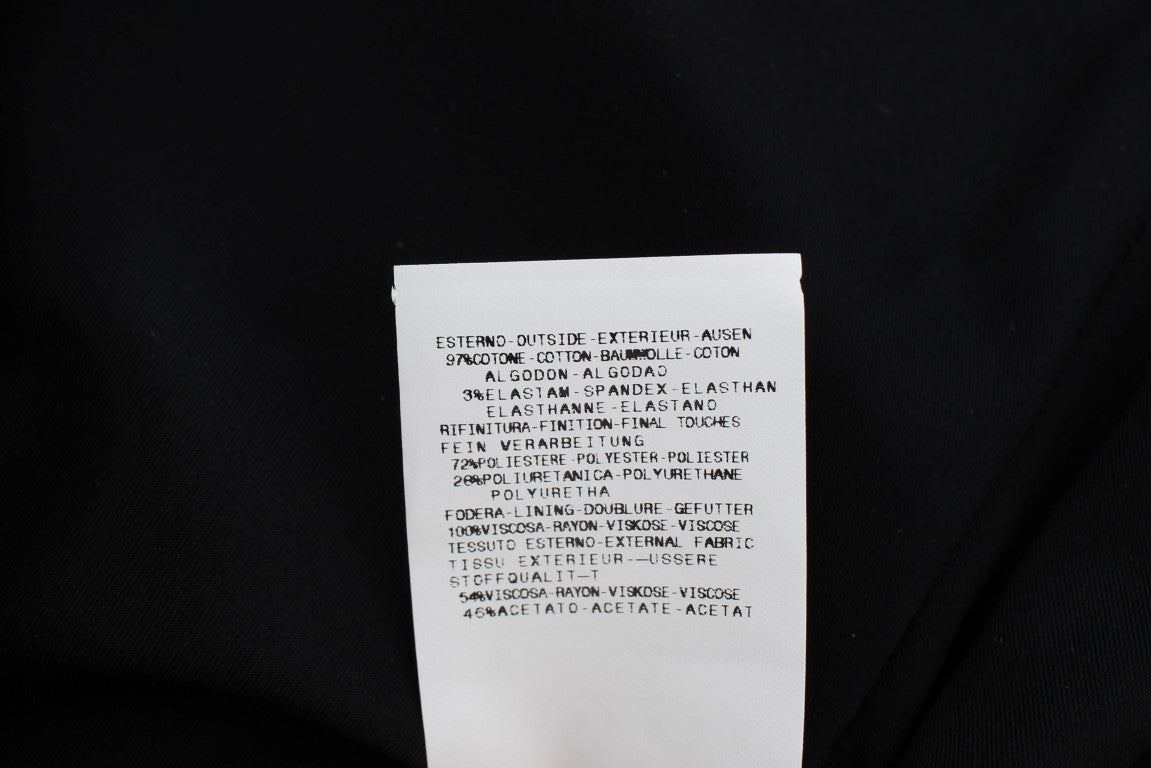 Exte Schwarzer blauer Baumwoll-Stretch-Rock