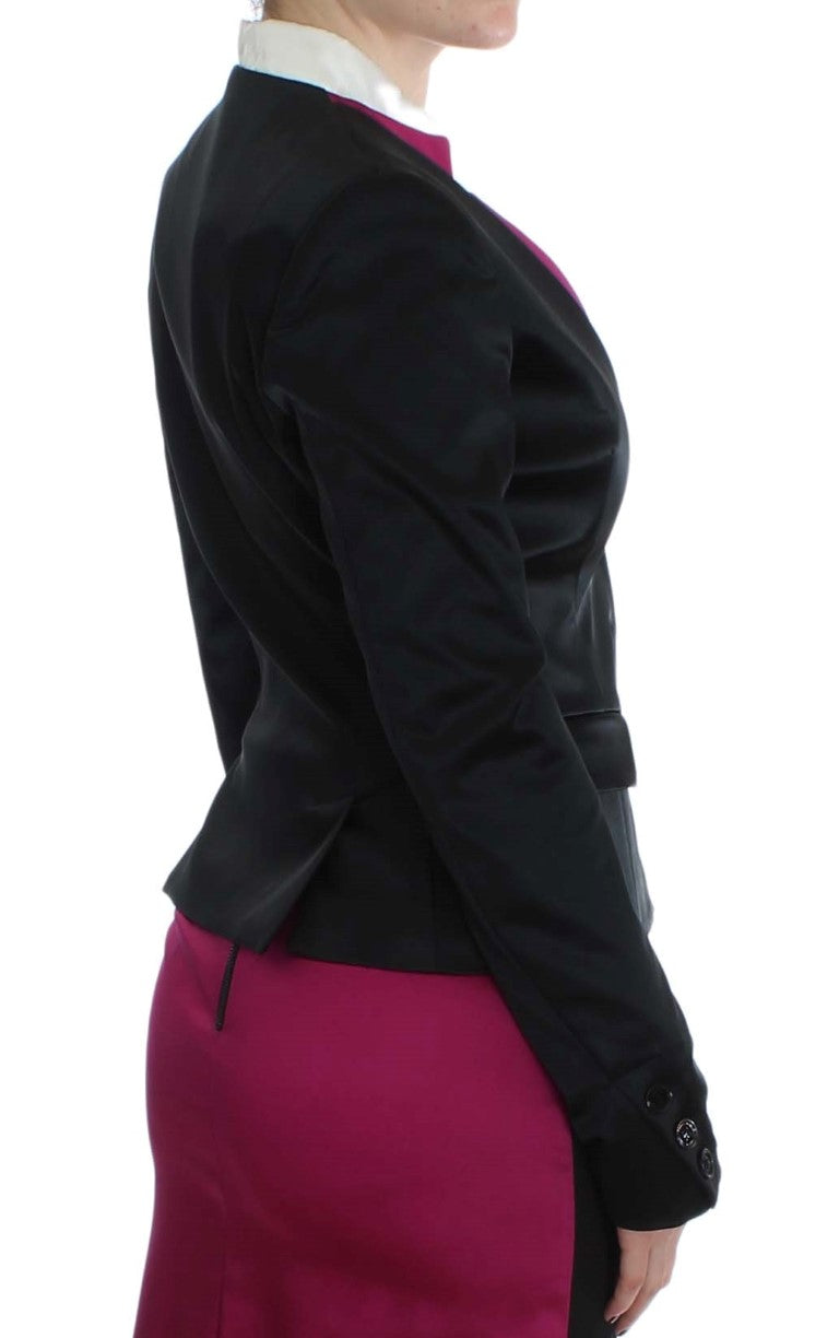 Exte Schwarz-Rosa Stretch Blazer Jacke