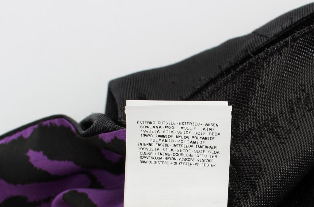 Exte Schwarzer gerader Rock aus Wolle und Seide über dem Knie