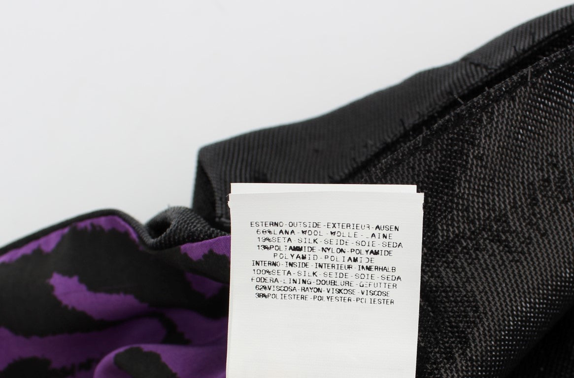 Exte Schwarzer gerader Rock aus Wolle und Seide über dem Knie