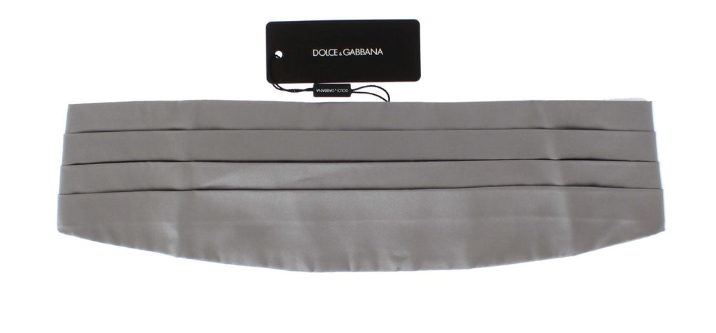 Dolce & Gabbana Silberner breiter Gürtel Seidenkummerbund