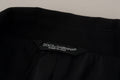 Dolce & Gabbana Schwarzer Zweireiher Mantel Blazer Jacke
