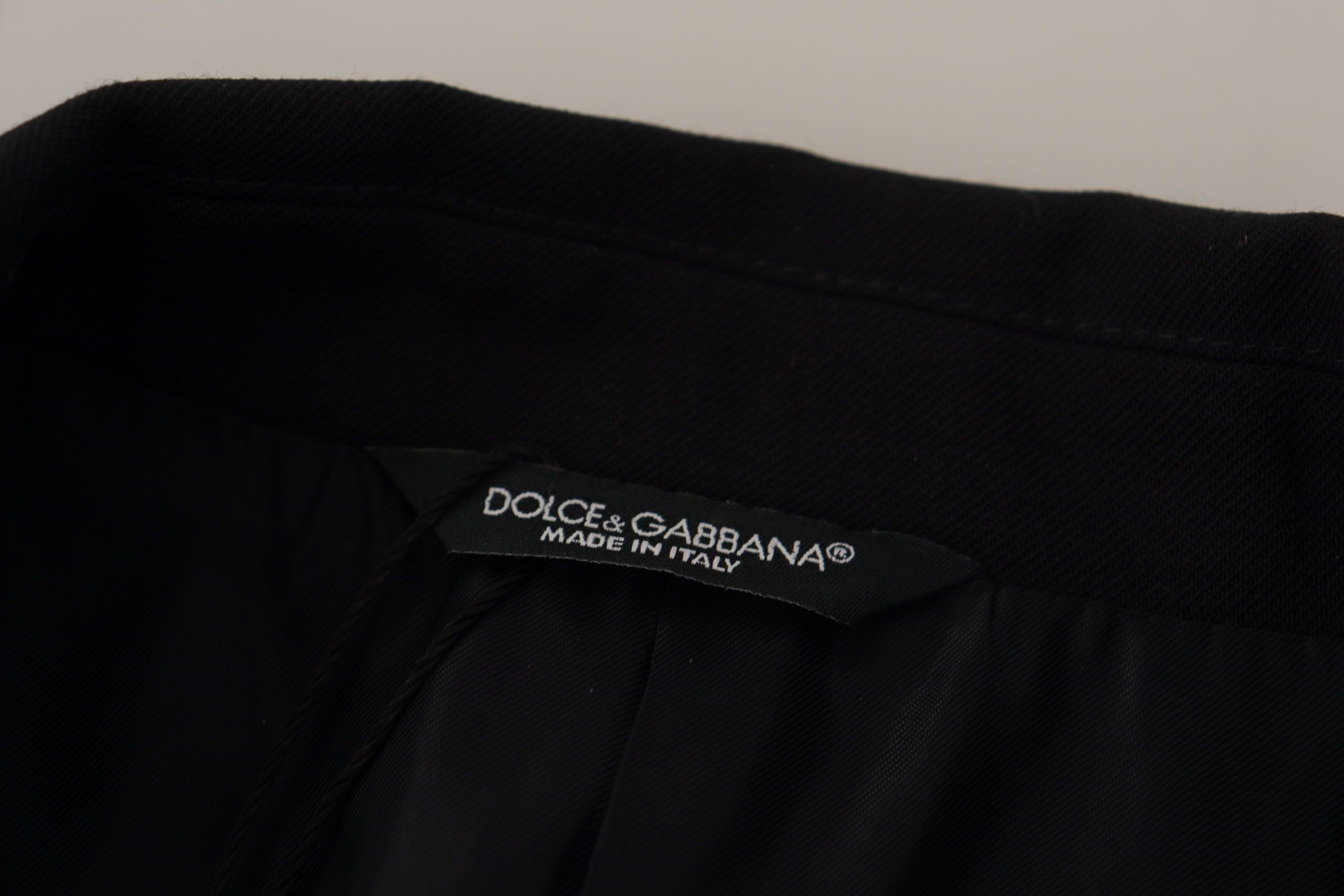 Dolce & Gabbana Schwarzer Zweireiher Mantel Blazer Jacke