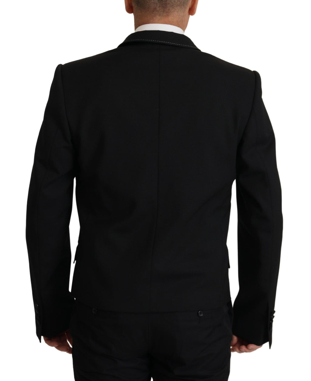 Dolce & Gabbana Schwarzer Zweireiher Mantel Blazer Jacke