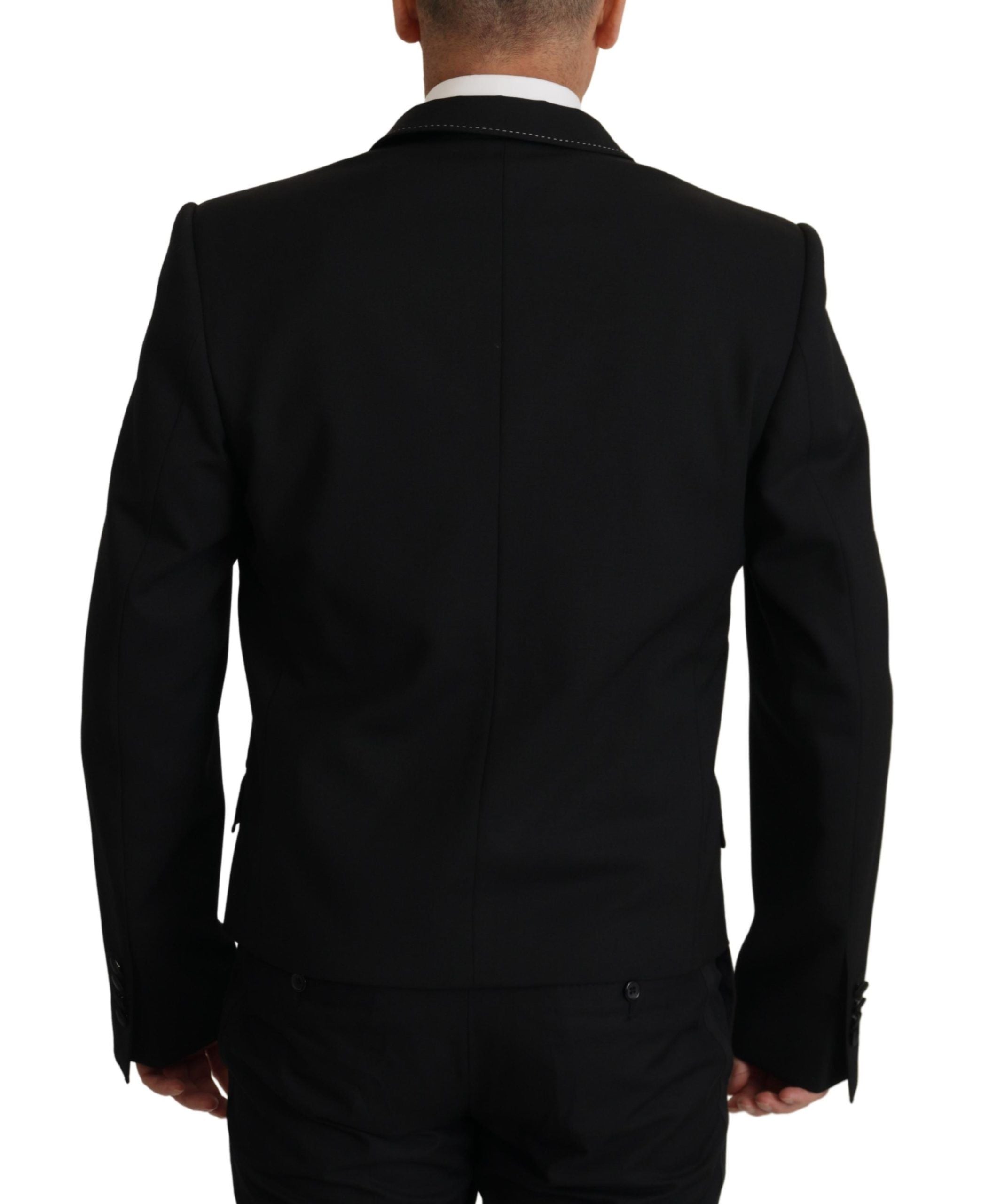 Dolce & Gabbana Schwarzer Zweireiher Mantel Blazer Jacke