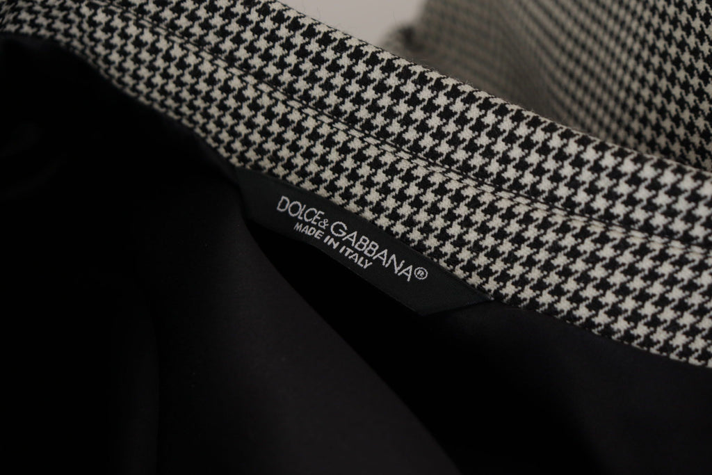 Dolce & Gabbana Grau Karierter Einreihiger Jackett Blazer
