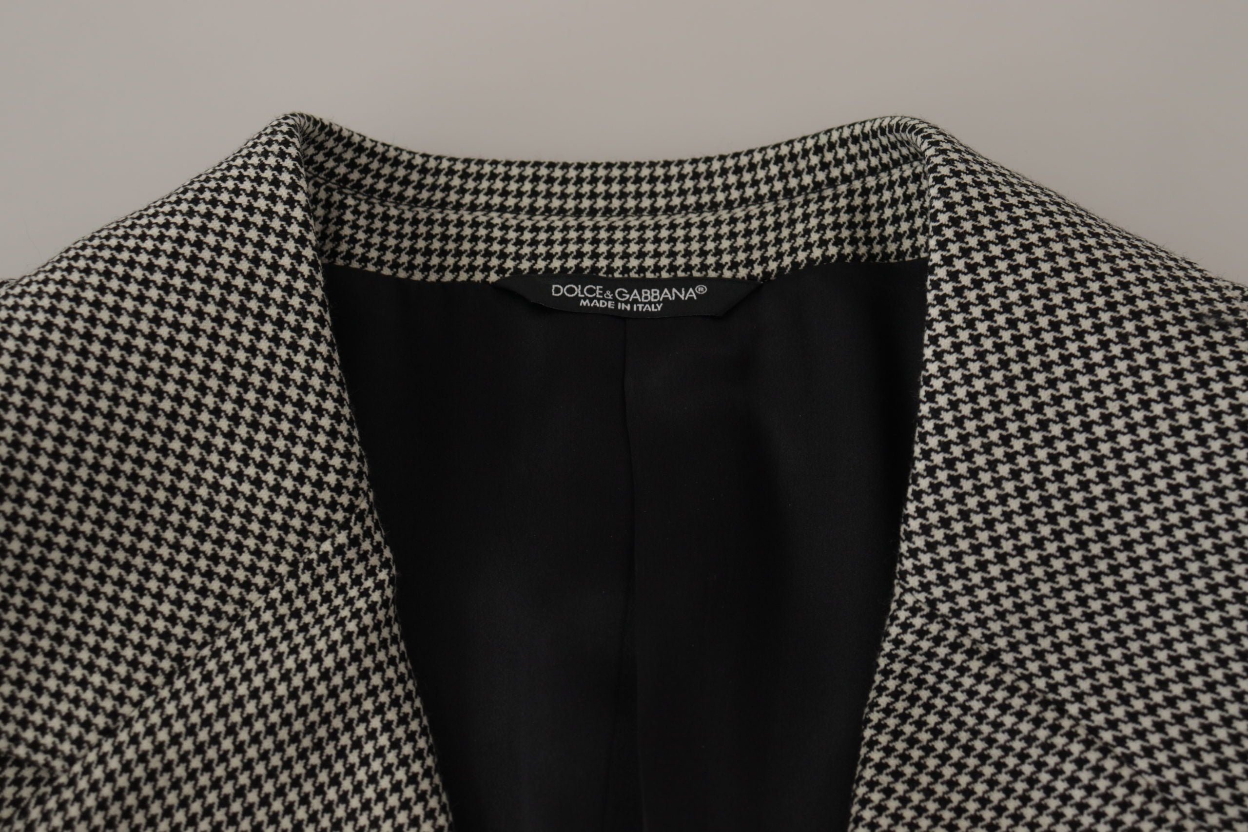 Dolce & Gabbana Grau Karierter Einreihiger Jackett Blazer