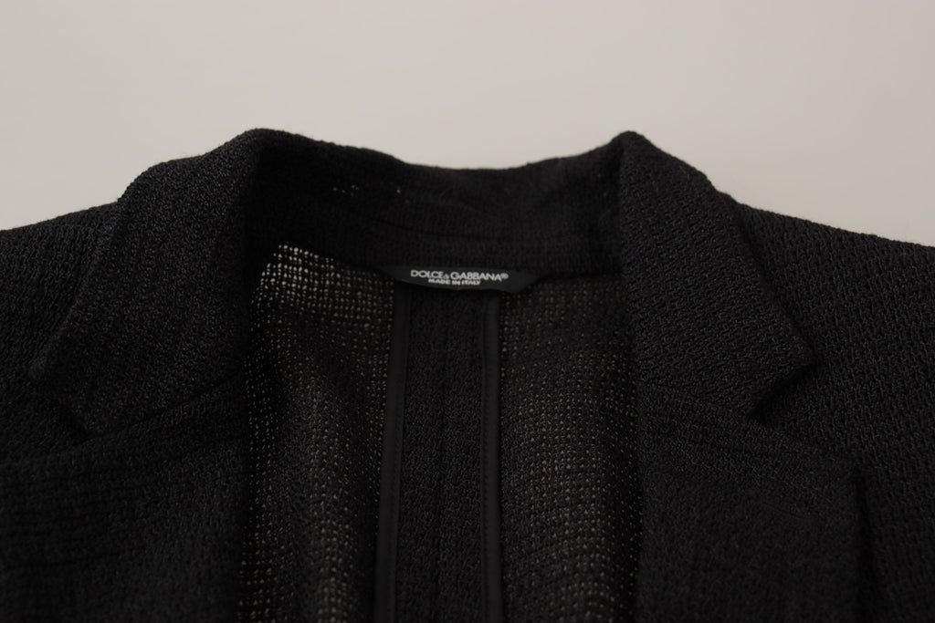Dolce & Gabbana Schwarzer Einreihiger Mantel Herren Blazer