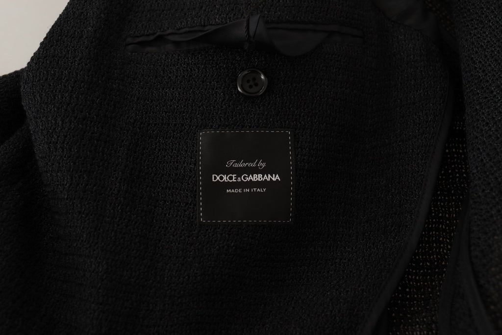 Dolce & Gabbana Schwarzer Einreihiger Mantel Herren Blazer