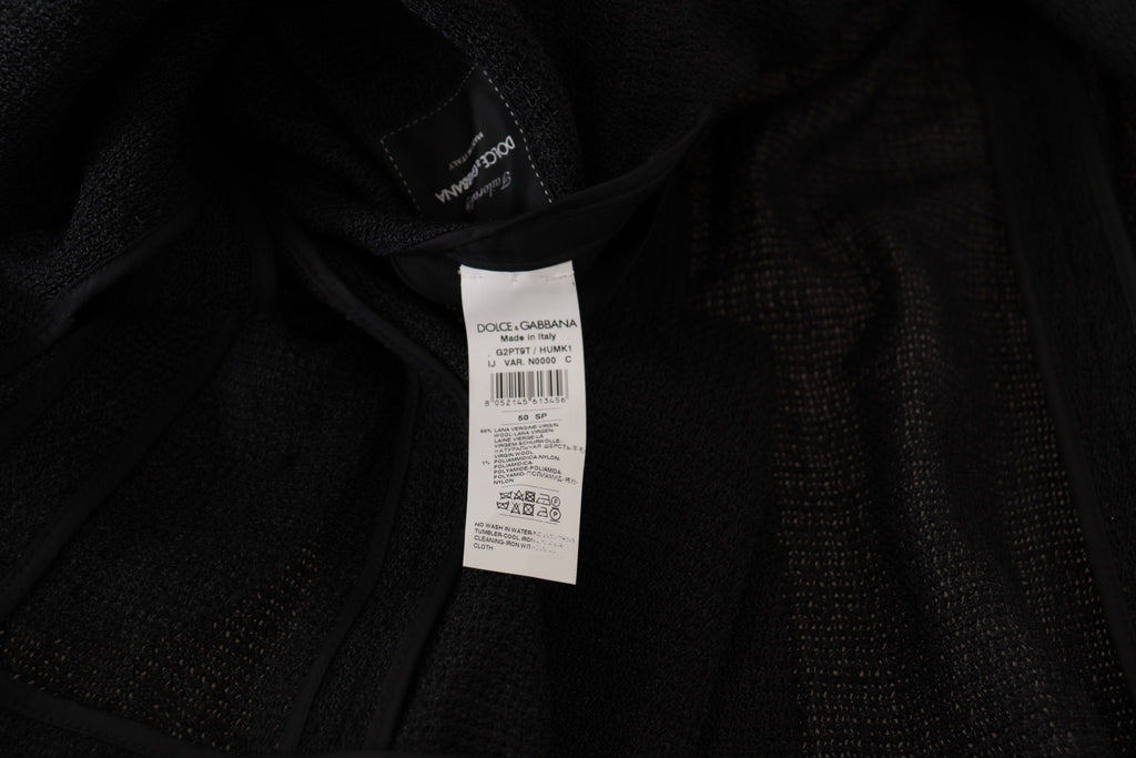 Dolce & Gabbana Schwarzer Einreihiger Mantel Herren Blazer