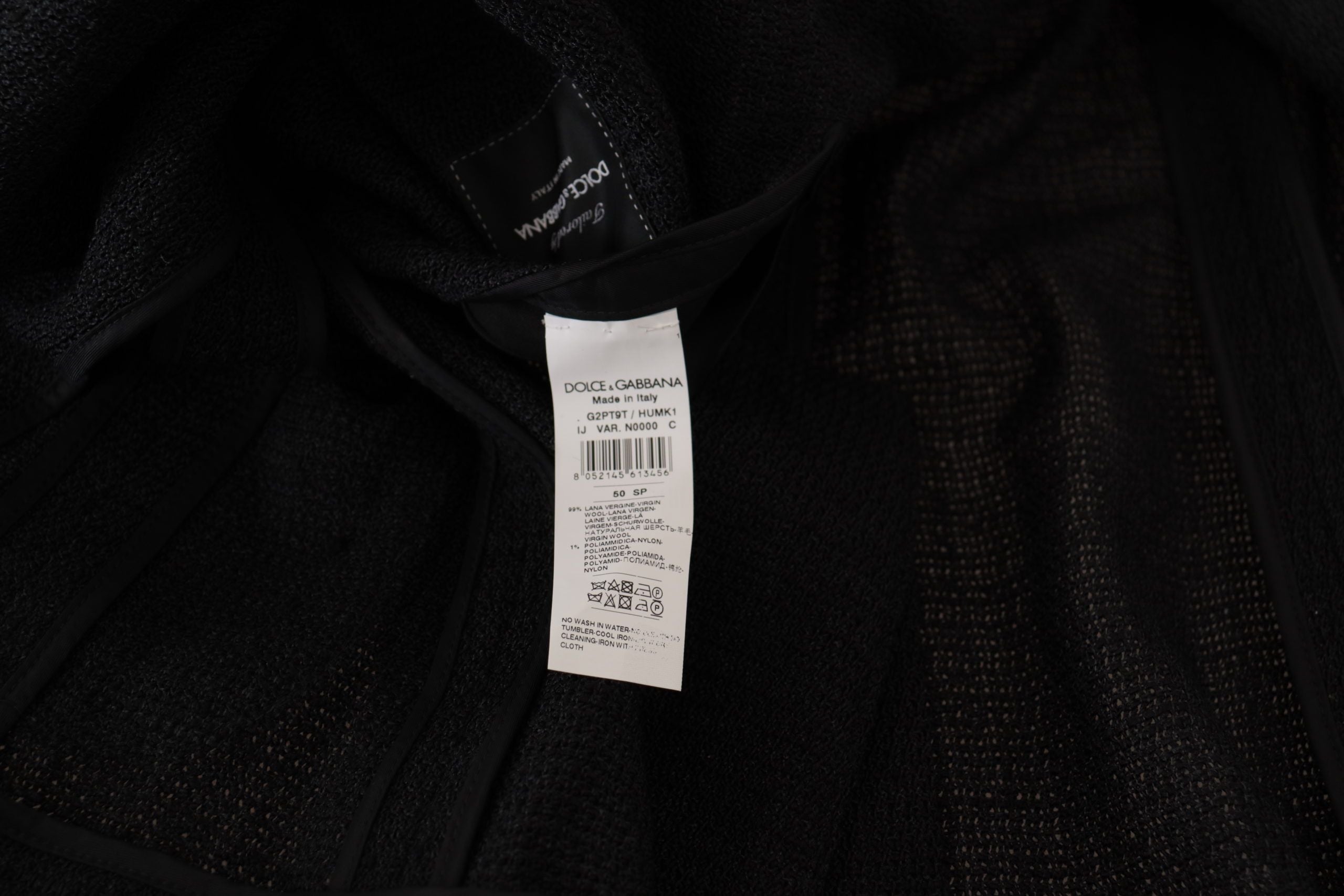 Dolce & Gabbana Schwarzer Einreihiger Mantel Herren Blazer