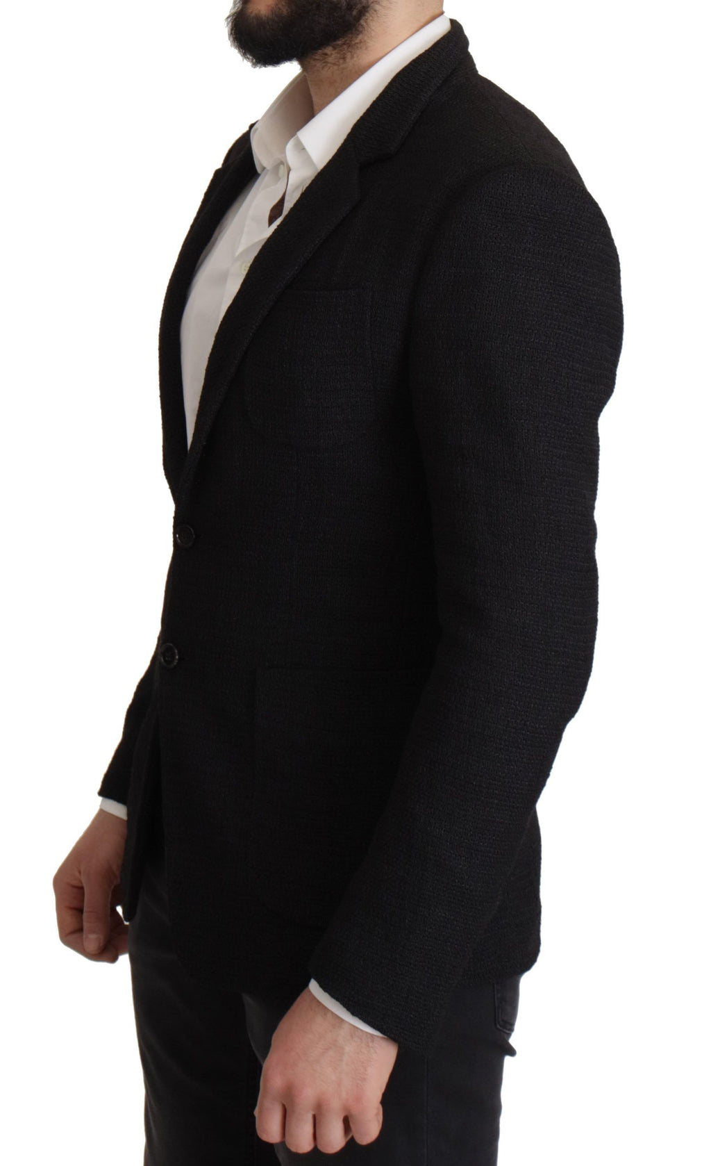 Dolce & Gabbana Schwarzer Einreihiger Mantel Herren Blazer