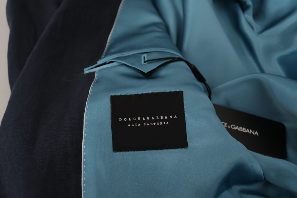 Dolce & Gabbana Dunkelblaue ALTA SARTORIA Jacke Mantel Blazer