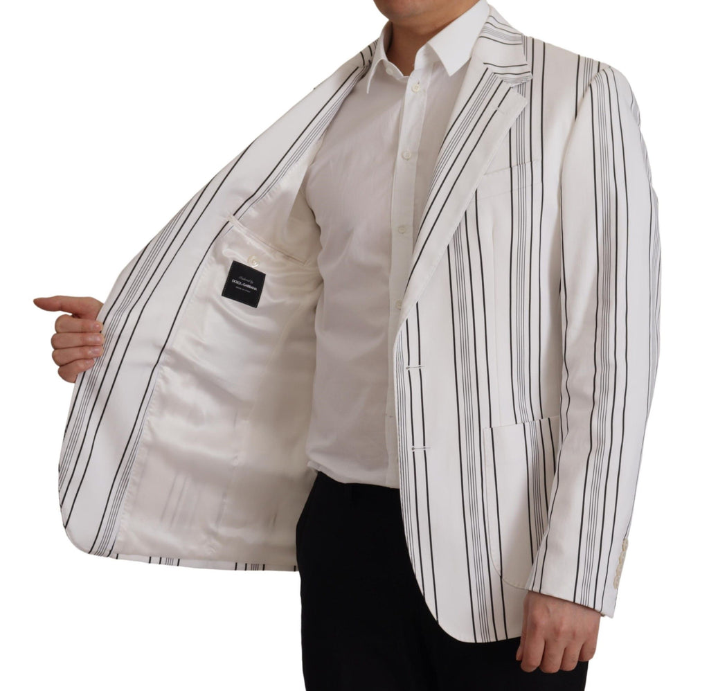 Dolce & Gabbana Blazer aus Baumwolle mit weißen Streifen, einreihig