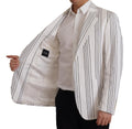 Dolce & Gabbana Blazer aus Baumwolle mit weißen Streifen, einreihig