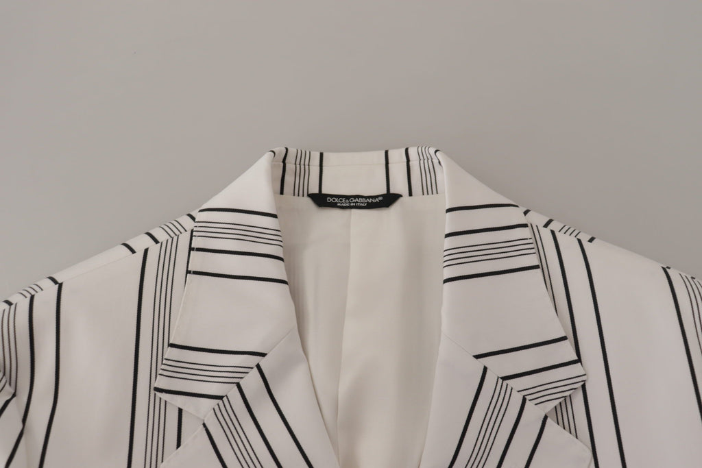 Dolce & Gabbana Blazer aus Baumwolle mit weißen Streifen, einreihig