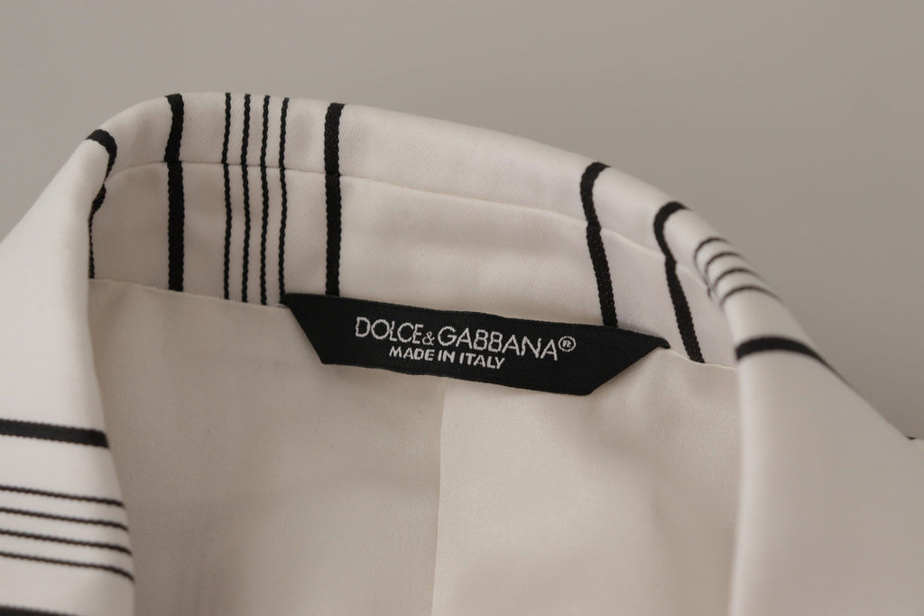 Dolce & Gabbana Blazer aus Baumwolle mit weißen Streifen, einreihig