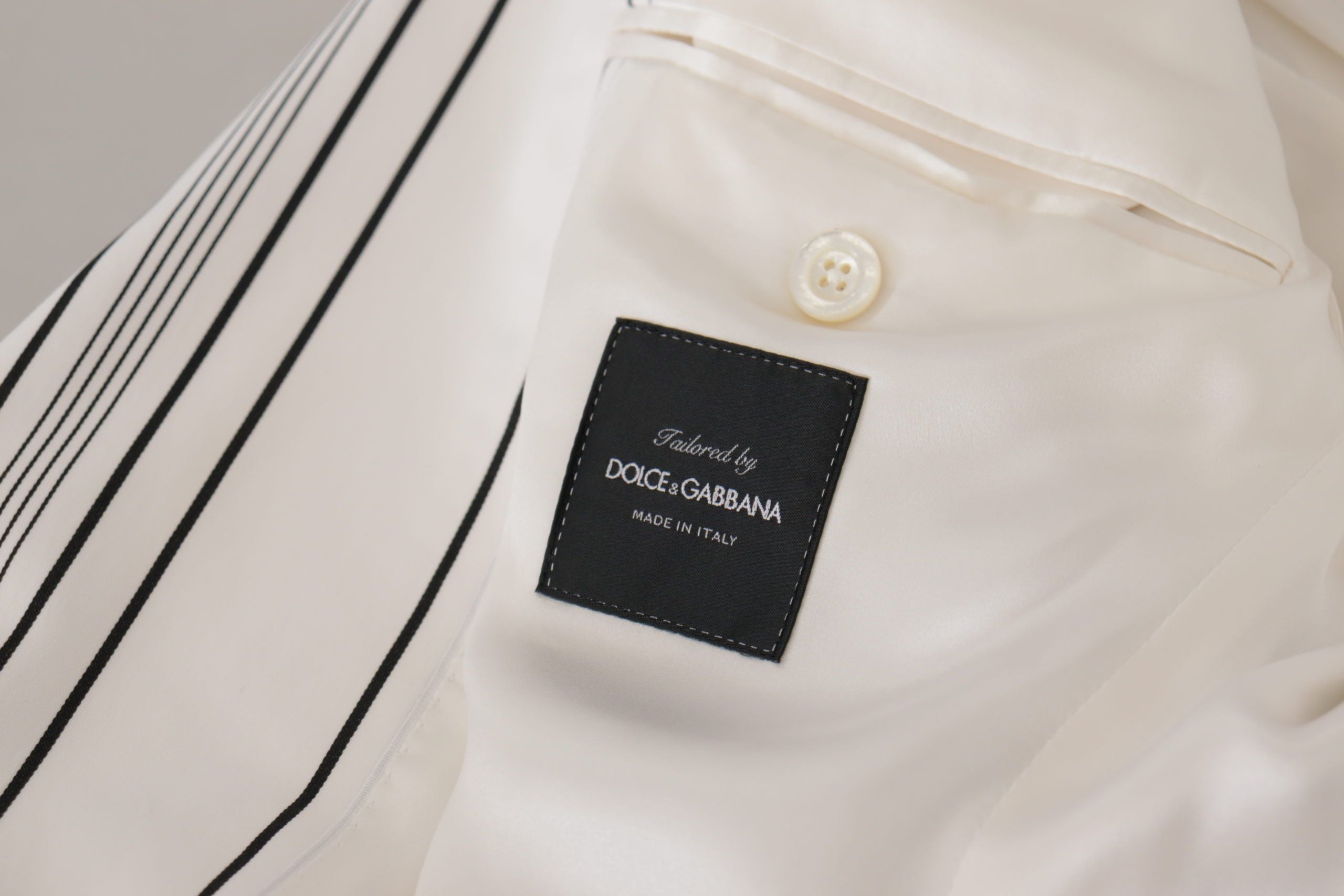 Dolce & Gabbana Blazer aus Baumwolle mit weißen Streifen, einreihig