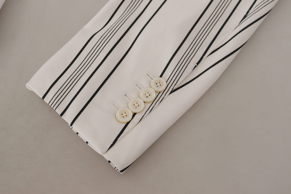 Dolce & Gabbana Blazer aus Baumwolle mit weißen Streifen, einreihig