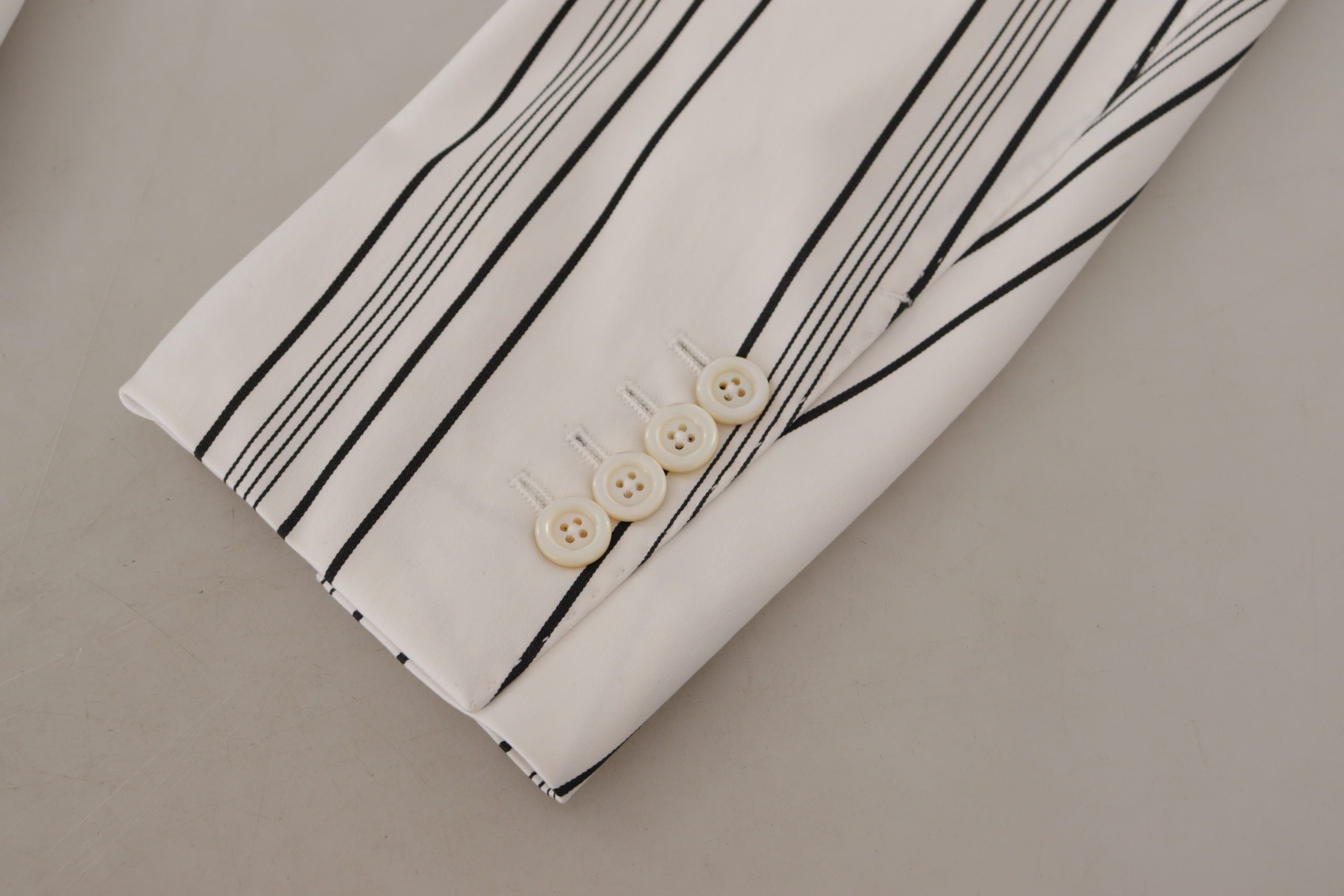 Dolce & Gabbana Blazer aus Baumwolle mit weißen Streifen, einreihig