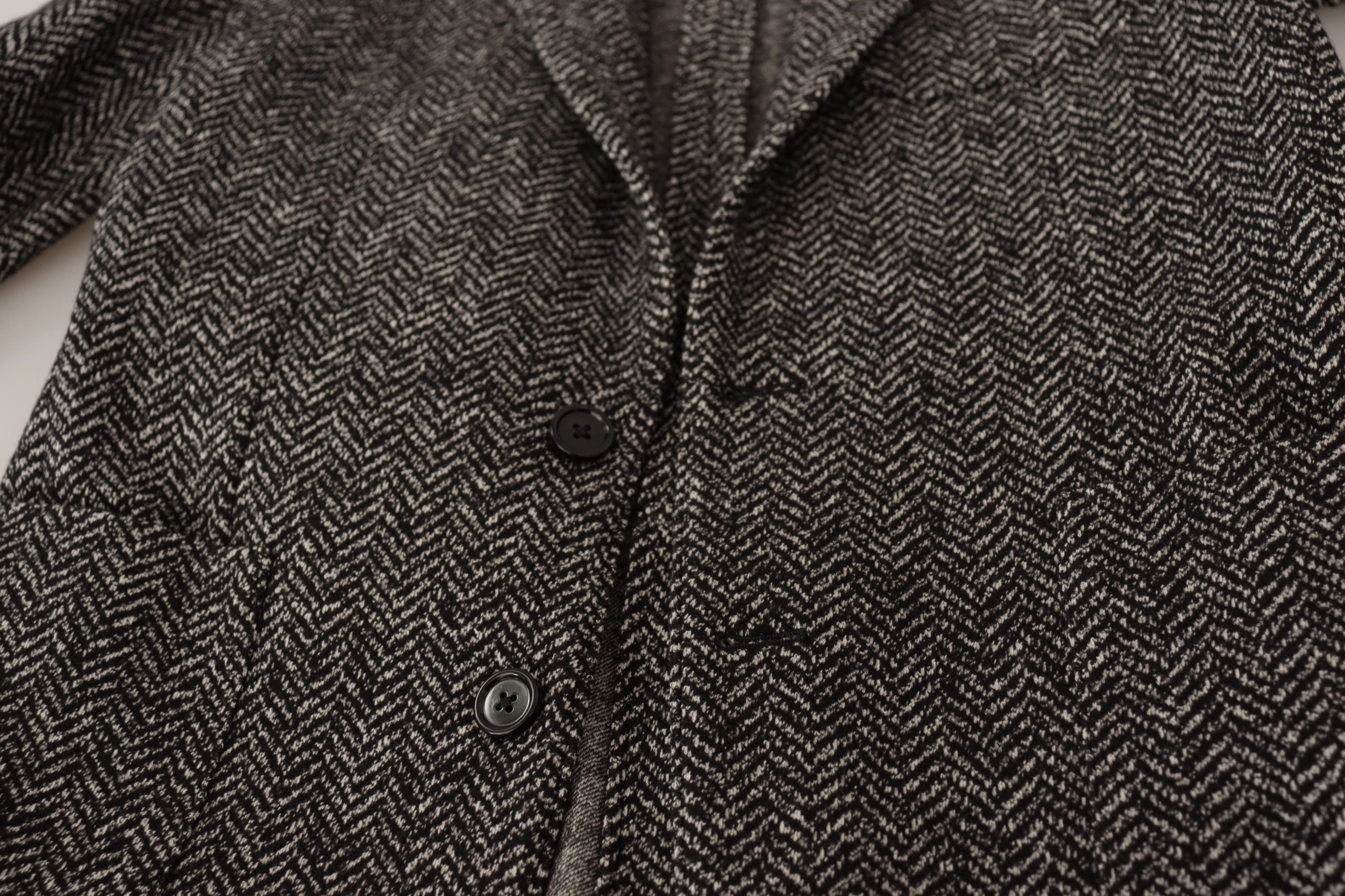 Dolce & Gabbana Grauer einreihiger Fantasy-Blazer aus Baumwolle