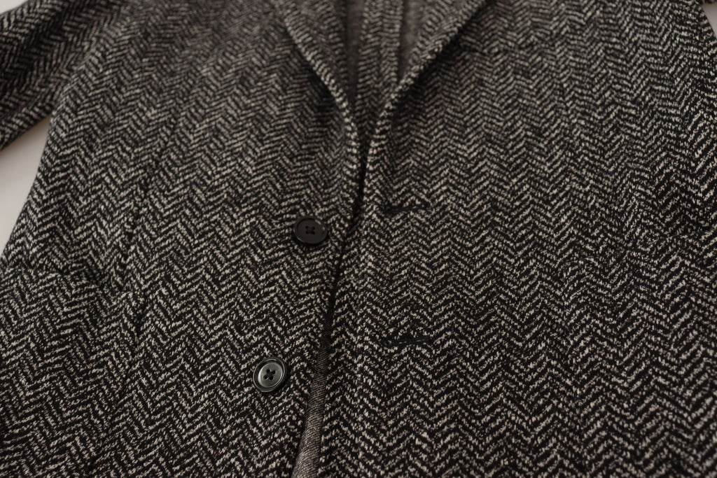 Dolce & Gabbana Grauer Baumwoll-Einreiher-Blazer Fantasy