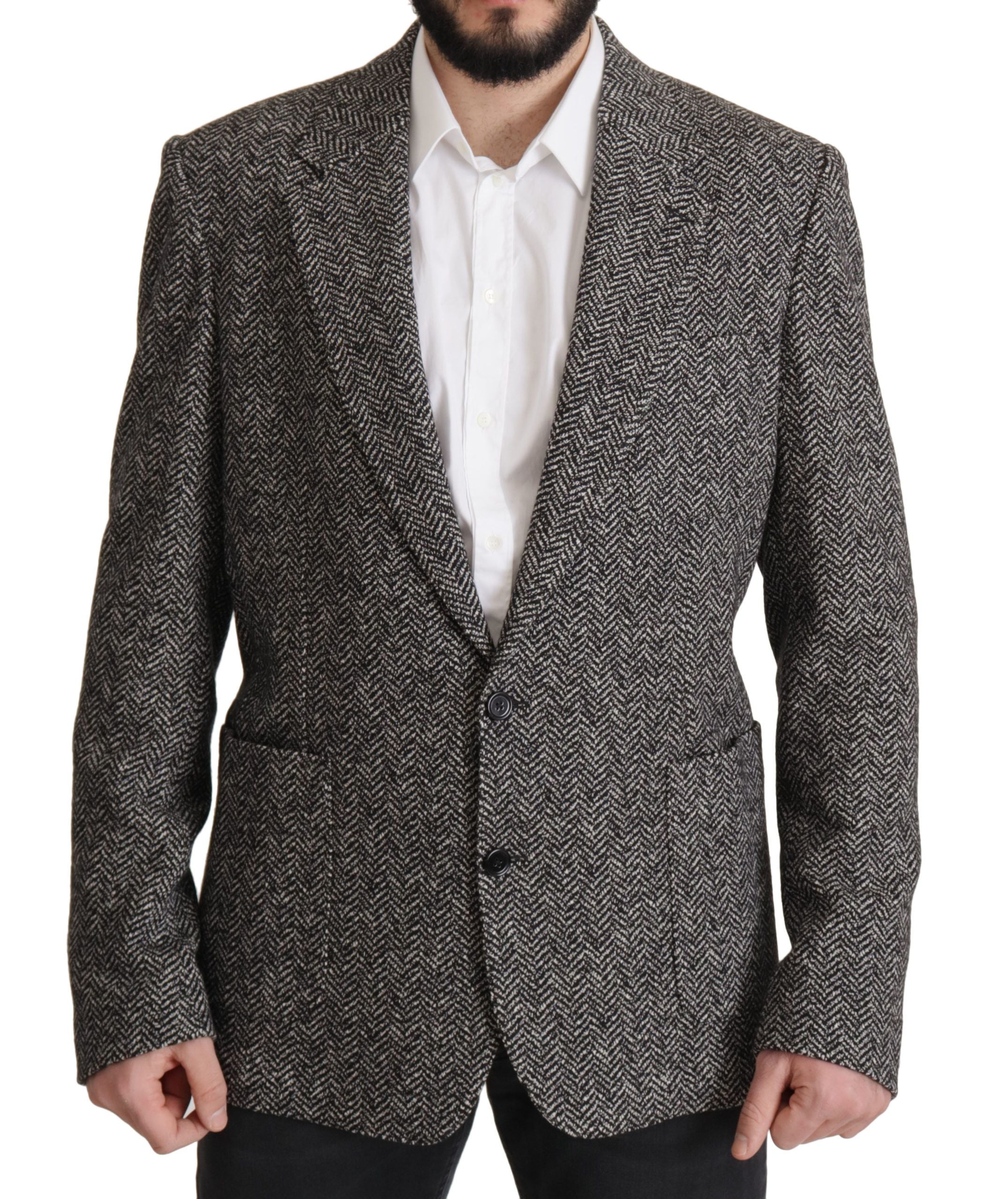 Dolce & Gabbana Grauer Baumwoll-Einreiher-Blazer Fantasy