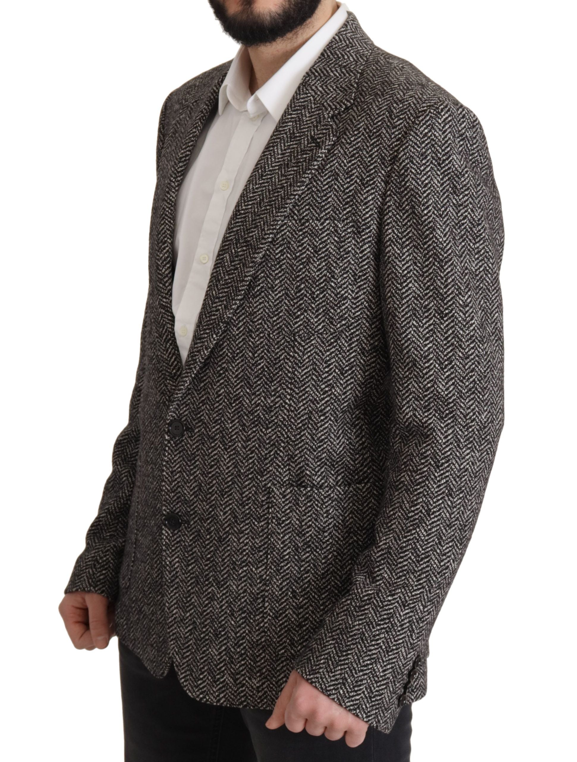Dolce & Gabbana Grauer Baumwoll-Einreiher-Blazer Fantasy
