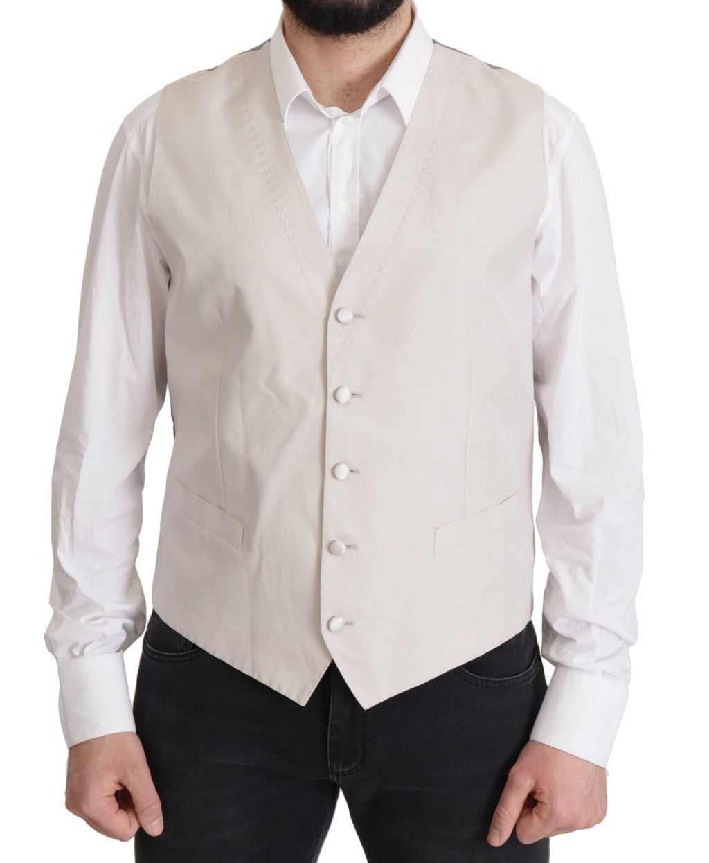 Dolce & Gabbana Grauer Seidenblazer einreihig 2tlg.